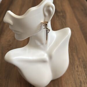 Bansri Gold Earrings with Crystal Accents